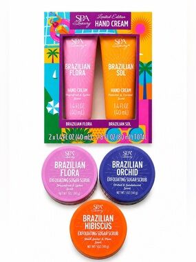 Spa Luxury Brazilian Exfoliating Sugar Scrub or Hand Cream Duo • Choose Yours